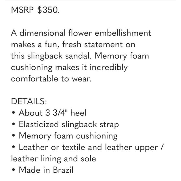 Larroudé Hibiscus Slingback Heel Sandals in Black Leather Flower Size 10 Heels - Picture 8 of 8